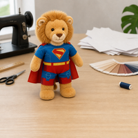 Accessoires de poupée lion super-héros en coton doux personnalisés, vêtements amovibles, combinaison et cape pour enfants, cadeaux d'anniversaire, vente en gros