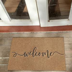 Modern Square Coconut Coir <b>Mat</b> with Natural Look Polyester Surface and PVC Bottom Environment-Friendly for Indoor/<b>Outdoor</b> Use - Product Image 6