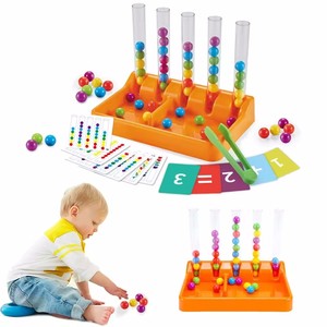 Juguete <span class=keywords><strong>Montessori</strong></span> de Coordinación Mano-Ojo, Tubo de Plástico con Cuentas y Bolas de Arcoíris para Clasificar, para Niños de 2 a 4 Años, Educación Temprana - Product Image 1