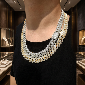 Unisex Silver Cuban Link Necklace <b>Iced</b> Hip Hop Style Luxury Statement <b>Chain</b> Elegant Fashion Jewelry Party Gift Wear Premium - Product Image 3