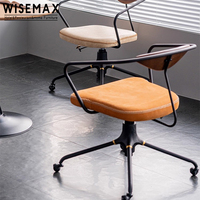 WISEMAX FURNITURE Chaise d'appoint au design nordique moderne avec pivot stable en métal pour bureau, salle de réunion, chaise d'ordinateur à roulettes