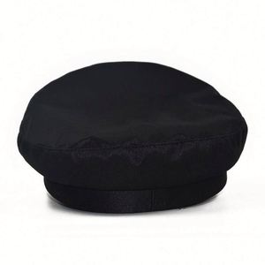 New Breathable PU Leather Brim Flat Top Beret <b>Hat</b> with Buckle Women Fashion Outdoor Captain <b>Hat</b> - Product Image 4