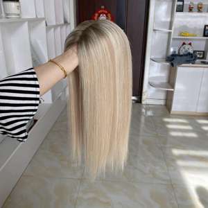 Postizo de Repuesto al por Mayor, con Cutícula Alineada, Base de Seda Invisible y Transpirable de 9x9, para Mujer # SBT18-60 - Product Image 2