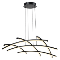 Luminaire suspendu LED moderne en aluminium sur mesure, design artistique, minimaliste, linéaire, élégant, pour salle à manger, salon