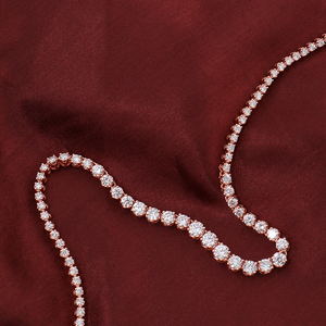 Luxury Shining Fine Custom Solid Gold Jewelry VVS lab Diamond Tennis Chain Choker collane in oro reale donna uomo - Product Image 5