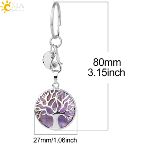 CSJA <span class=keywords><strong>Portachiavi</strong></span> Decorativo con Albero della Vita in Pietra Naturale e Cristallo Curativo per <span class=keywords><strong>Donne</strong></span> e Uomini G498 - Product Image 6