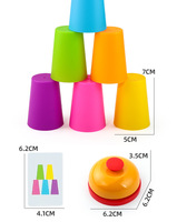 Jeu de pyramide de cartes pour 2 joueurs, 54 cartes, avec buzzer, jeu de compétition de couleurs, pour fêtes de famille, vente en gros, cadeau