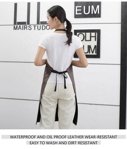 Tạp Dề Chống Nước Và Dầu Nhà Bếp PU Cho Phụ Nữ Có Túi Để Nấu Ăn Rửa - Product Image 4