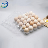 Plateau à œufs en blister PET transparent personnalisé avec couvercle à clipser, qualité alimentaire, antistatique, empilable, compatible Moba, emballage d'œufs imprimé OEM, usine