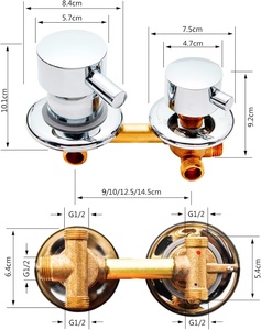 Robinetterie <span class=keywords><strong>de</strong></span> <span class=keywords><strong>douche</strong></span> chromée 2/3/4/5 voies en laiton pour <span class=keywords><strong>cabine</strong></span> <span class=keywords><strong>de</strong></span> bain turque, entre centres - Product Image 2