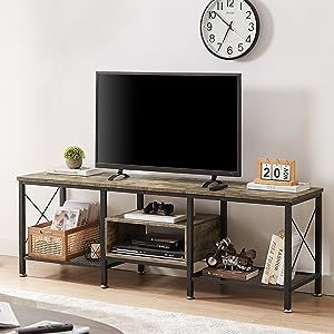 Centro de entretenimiento Marco de metal Consola de 3 niveles con estantes de almacenamiento Soporte de TV industrial para gabinete de televisión de 55 63 75 <span class=keywords><strong>pulgadas</strong></span> - Product Image 3