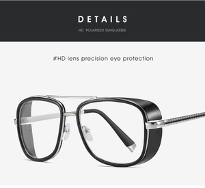 Iron Man Tony conduite <span class=keywords><strong>lunettes</strong></span> de soleil grenouille miroir <span class=keywords><strong>lunettes</strong></span> femmes carré métal hommes <span class=keywords><strong>lunettes</strong></span> de soleil - Product Image 6
