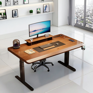 Organizador de escritorio de ordenador de cristal blanco moderno, soporte de doble viga, marco de elevación, altura ajustable, muebles de Metal para oficina en casa - Product Image 3