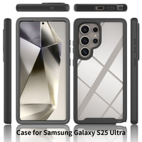 Étui de protection intégral 360° avec cadre avant et protection d'écran en PET pour Samsung Galaxy S25 Ultra/PLUS/S25, robuste et antichoc