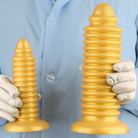 Dildo anal géant en silicone doré de 8 cm, fileté, pour fisting, extra-large, super-épais, unisexe, grand plug anal HMGJ2130 Dongguan