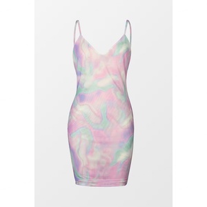 ชุดเดรสสั้นทรงเข้ารูปผูกหลังลายเปลือกหอยดีไซน์ใหม่สำหรับงานปาร์ตี้ริมชายหาด - Product Image 5