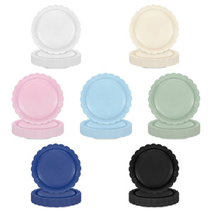 Assiettes en <span class=keywords><strong>papier</strong></span> <span class=keywords><strong>de</strong></span> couleur unie, 24 pièces, petites assiettes rondes et carrées en <span class=keywords><strong>papier</strong></span> <span class=keywords><strong>dentelle</strong></span>, 9 pouces, ensemble <span class=keywords><strong>de</strong></span> vaisselle <span class=keywords><strong>de</strong></span> fête, anniversaire - Product Image 1