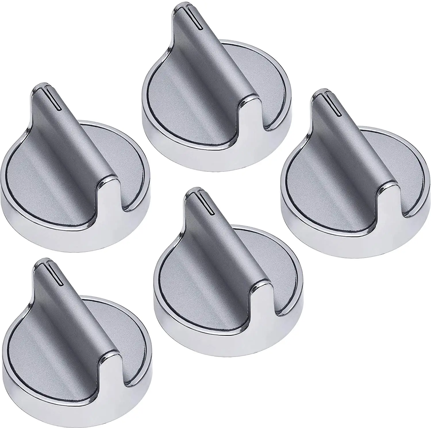 5-Pack W10594481 Range Knob Replacement For Whirlpool WPW10594481 - Compatible With WPW10594481 Stainless Steel Cooker Burner Co