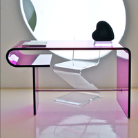 Meubles de maison Table de lecture Lucite Vanity Flex Desk Bespoke Clear Acrylic OEM Service Mobilier de salon Moderne Contemporain