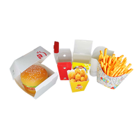 Boîte d'emballage de fast-food de qualité alimentaire carton de papier para guarder jetable hamburger carton blanc rouge boîte à frites