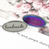 MeeTee BF786 40*18mm Logo fait main carte étiquettes en alliage de zinc bricolage sac fait main matériel fermoir décoratif marque nom étiquette boucle