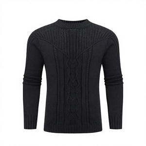 New Style Men's Spring Keep Warm Slim Fit O-neck Knit Shirts High Quality Tight Set Sweaters 100% Polyester Breathable - Product Image 4