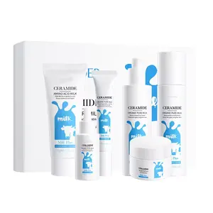 Ensemble de soins de la peau au lait céramide ensemble de six pièces blanchissant kit de soins de la peau hydratant commerce extérieur transfrontalier vente en gros