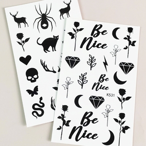 สติกเกอร์รอย<span class=keywords><strong>สัก</strong></span>ชั่วคราว<span class=keywords><strong>สี</strong></span>ดำสดใสขนาดเล็กลายสักชั่วคราวสำหรับใบหน้ารูปผีเสื้อกันน้ำดูหรูหรา - Product Image 6