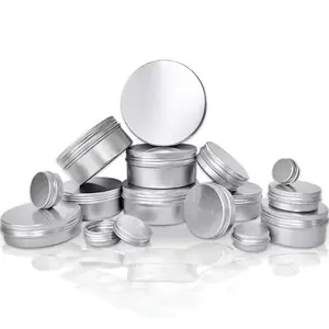 5ml 10ml 15ml 30ml 50ml 100ml 200ml 300ml 500ml 1000ml Round Cosmetic Containers Tin Metal Aluminum Can Cream Jar with Screw Lid