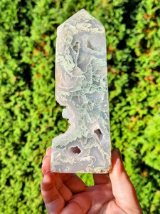 Venta al por mayor de Torre Cuadrada de Ágata Musgosa Natural, Piedra de Cristal Pulido con Punta para Sanación Reiki, Decoración del Hogar, Adorno de Oficina, Regalo - Product Image 6