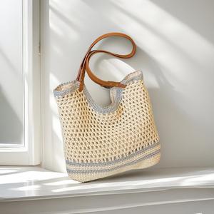 Bolso Tote Tejido Nuevo Directo de Fábrica, de Gran Capacidad con Correa Única, Bolso de Paja Moderno para Mujer, Venta Caliente Transfronteriza para la Playa - Product Image 3