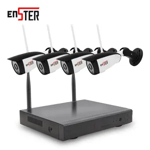 Enster 1080P P2P安全无线WiFi 4 通道户外Cctv IP摄像机系统NVR套件