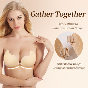 Sujetadores de silicona sin tirantes, invisibles y sin aros para <span class=keywords><strong>mujer</strong></span>, lencería de talla grande, transpirable, adhesivo, impermeable, push-up - Product Image 4