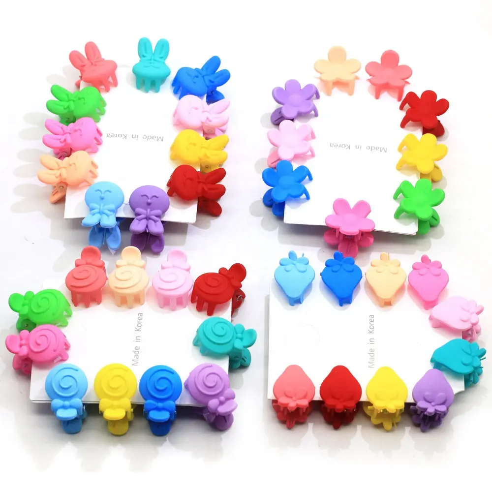 100Pcs zufällige Farbe süße Kinder Mädchen Haarnadeln kleine Blume Greifer Klaue Kunststoff Haars pange Klemme Haars pangen Haarschmuck