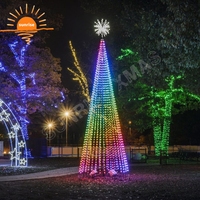 Grand arbre de Noël lumineux à LED RGB avec étoile pour affichage commercial extérieur et événements extérieurs avec synchronisation musicale