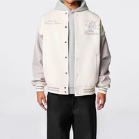 Blouson de baseball personnalisable en polyester brodé, coupe-vent, unisexe, style universitaire, avec empiècements avant élégants, pour l'hiver