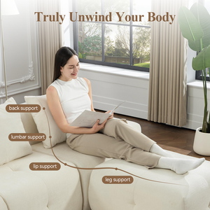 Drop Shipping Meroow MS1 Convertible L-Shaped <b>Sofa</b> with Ottoman, Wood-Free Quiet Design Couch UK Local Stock - Product Image 3