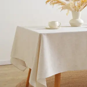 ผ้าปูโต๊ะผ้าลินินสไตล์โบฮีเมียนโบฮีเมียนสไตล์วินเทจทรงสี่เหลี่ยมผืนผ้า