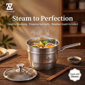 Casserole à lait gourmet en acier inoxydable 18/10 avec insert vapeur pour induction et gaz, échantillon disponible - Product Image 2