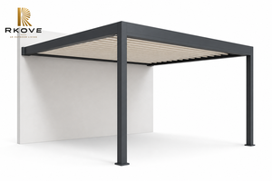 Pérgola de Aluminio RKOVE, Moderna, para Patio Exterior, Rectangular, con Recubrimiento de Polvo Negro, Cubierta para Jardín - Product Image 6