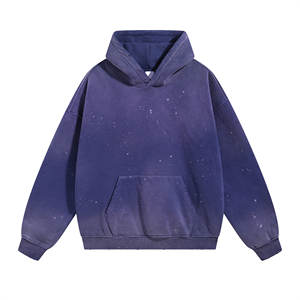 360GSM Heavy Fleece Hoodie Streetwear <b>Plain</b> <b>Black</b> Men's - Product Image 2
