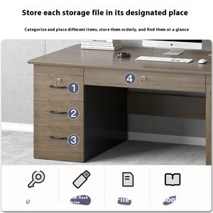Bàn văn phòng bằng gỗ cao cấp có thể tùy chỉnh với ngăn kéo có thể khóa và tủ nội thất văn phòng gia đình hiện đại - Product Image 4