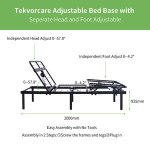 Tekvorcare – cadre de lit électrique réglable, lit simple king, cadre de lit pliant en métal, taille queen - Product Image 4