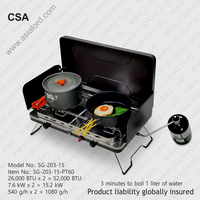 Réchaud de camping double brûleur en acier, haute puissance, pour table, au propane/butane, manuel, prix fabricant bas