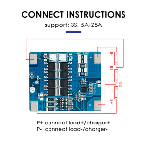 Batterie lithium 18650 adaptée, PCM BMS 3S 20A 10A pour carte de batterie - Product Image 3