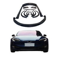 Prix de gros Kit de carrosserie personnalisé en fibre de carbone RZ pour Tesla Model S Spoiler Jupes latérales Fender Flares Lèvre arrière