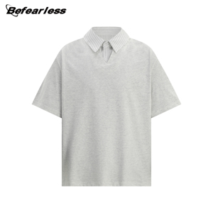 Camiseta de Diseño Casual de Alta Calidad con Sorona, Venta al por Mayor, Cuello de Camisa con Parches Personalizados, Tops de Verano Cleanfit en Stock - Product Image 2