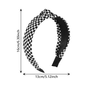 Mật Ong Mới Đơn Giản Màu Đen Và Trắng rô Headband Trang Điểm Rửa Mặt Cố Định Tóc Cao Headband Tóc Phụ Kiện Cho Phụ Nữ - Product Image 4