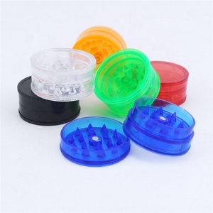 Molinillo de hierbas secas de plástico acrílico tabaco 40MM 59MM 3 piezas logotipo personalizado muestra gratis al por mayor - Product Image 2