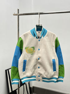 Designer samenwerking honkbal leren mouw wollen body borduurwerk patch streetwear hop casual jas - Product Image 3